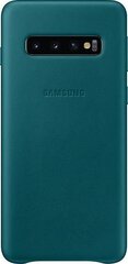 EF-VG973LGE Samsung Leather Cover Green for G973 Galaxy S10 hind ja info | Telefoni kaaned, ümbrised | kaup24.ee