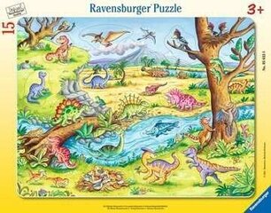 Ravensburger suur pusle Väiksed dinosaurused, 15 tk hind ja info | Pusled | kaup24.ee