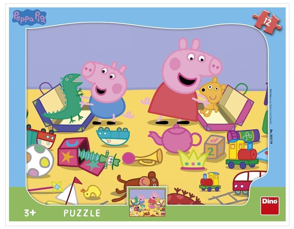 Dino pusle Peppa Pig, 12 tk hind ja info | Pusled | kaup24.ee