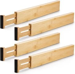 Набор из 4 бамбуковых перегородок для комода RITA цена и информация | Столовые и кухонные приборы | kaup24.ee