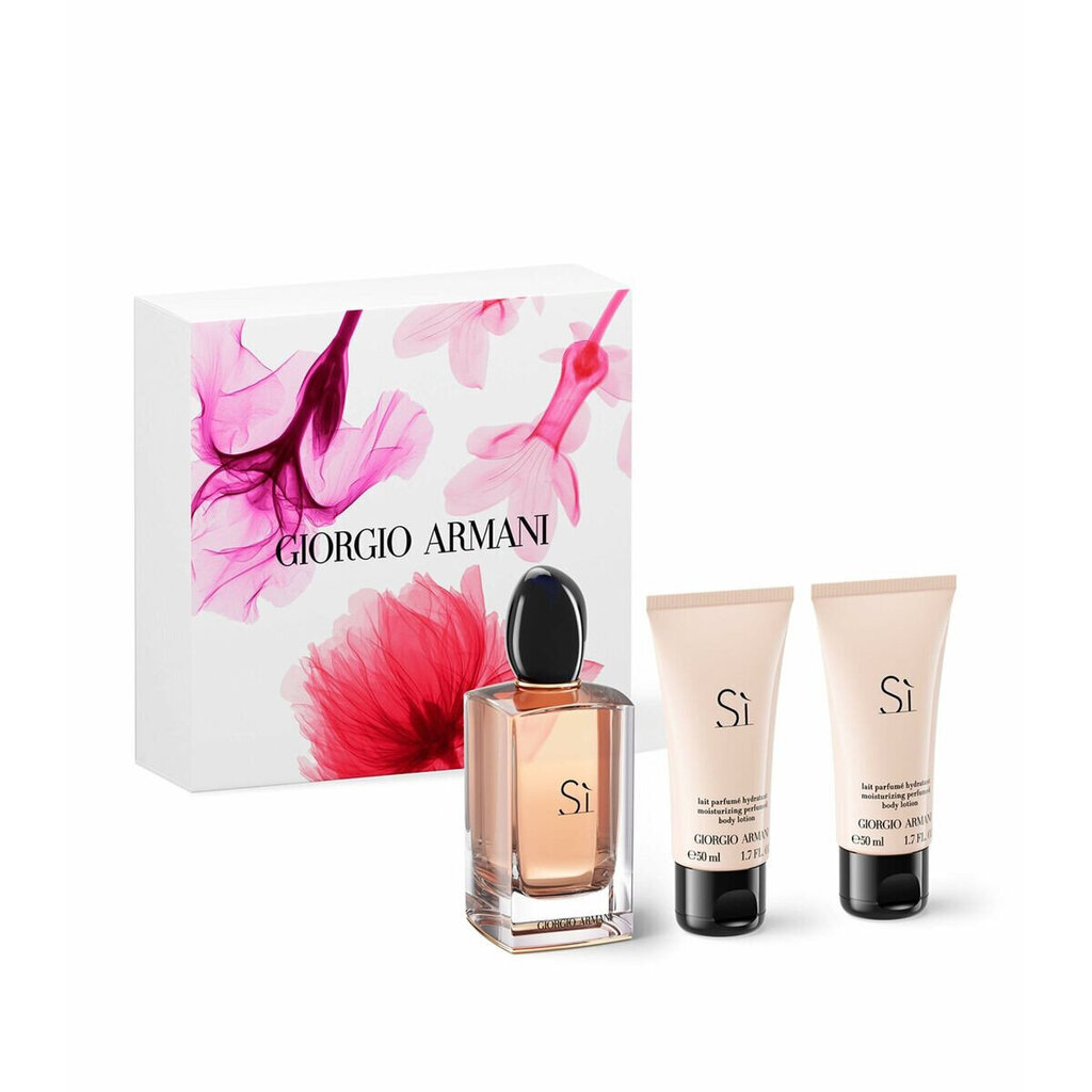 Komplekt Giorgio Armani Sí EDP naistele: parfüümvesi 100 ml + kehakreem 2x 50 ml цена и информация | Naiste parfüümid | kaup24.ee