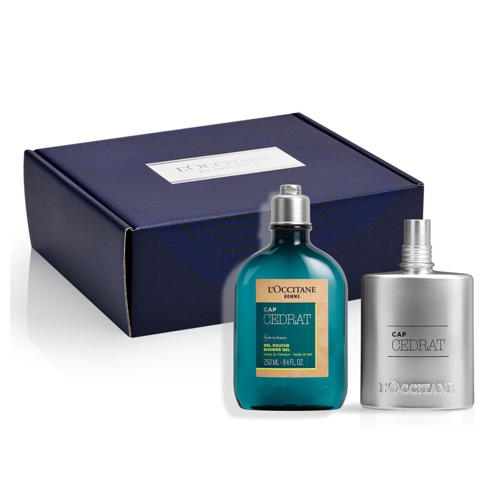 Komplekt L'Occitane Homme Cap Cedrat EDT meestele: Dušigeel kehale ja juustele "Cap Cédrat" 250 ml + tualettvesi "Cap Cédrat" 75 ml цена и информация | Meeste parfüümid | kaup24.ee