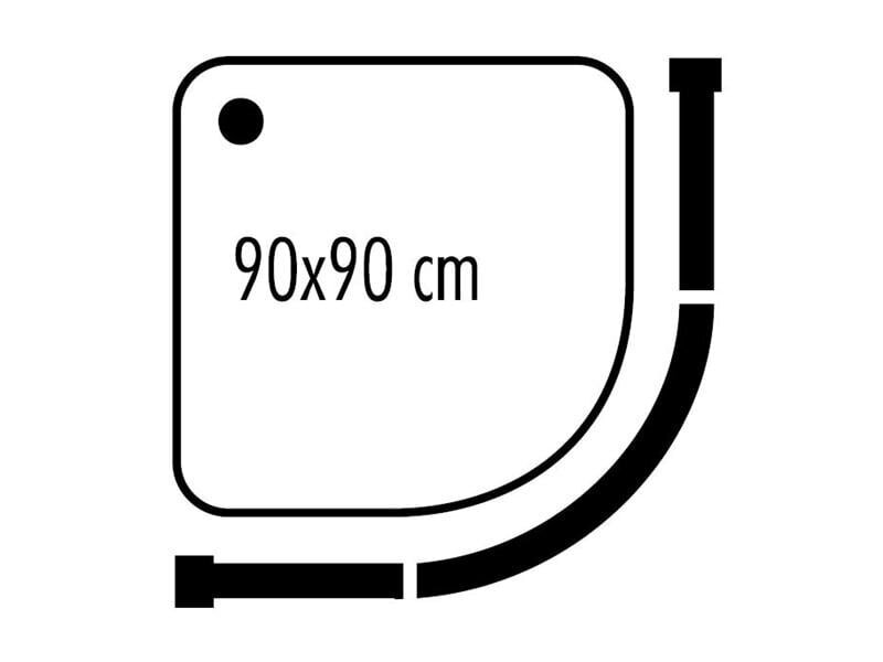 Dušikardinapuu Ova-Rondo 90x90cm valge alumiinium hind ja info | Vannitoa sisustuselemendid ja aksessuaarid | kaup24.ee