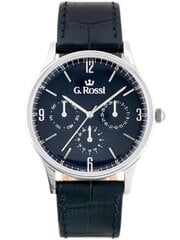 часы g. rossi - 10737a-6f1 (zg258e) синий/серебристый + коробка цена и информация | Мужские часы | kaup24.ee