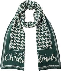 Шарф "Merry Christmas" зеленый, 173 х 36см. цена и информация | Мужские шарфы, шапки, перчатки | kaup24.ee