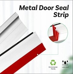 Нижнее металлическое уплотнение двери 4x28 см цена и информация | Дверные петли и другие принадлежности | kaup24.ee
