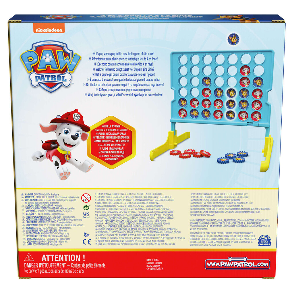 Four in a Row puzzle mäng lastele Paw Patrol цена и информация | Lauamängud ja mõistatused | kaup24.ee