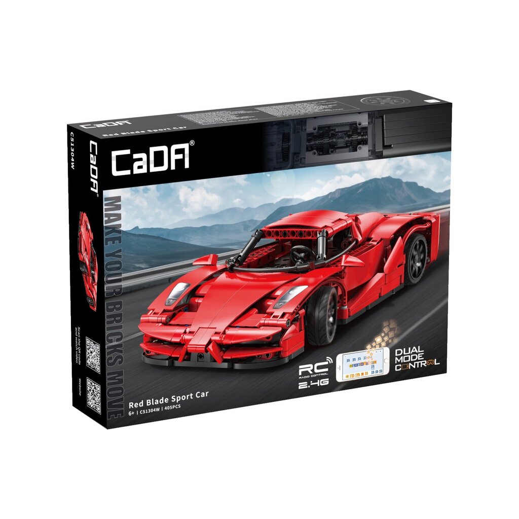 Konstruktor CaDA Red Blade Sportauto 32 cm 405 tk RC Dual Mode цена и информация | Klotsid ja konstruktorid | kaup24.ee