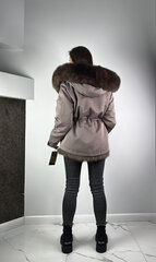 Парка для женщин с натуральным мехом песца, коричневый  цена и информация | Женские куртки | kaup24.ee