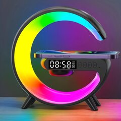 Беспроводное зарядное устройство формы G с RGB, черное. цена и информация | Зарядные устройства для телефонов | kaup24.ee