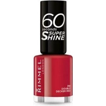 Rimmel London 60 Seconds Super Shine küünelakk 8 ml, 310 Double Decker Red hind ja info | Küünelakid, küünetugevdajad | kaup24.ee