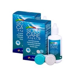 Kontaktläätsede hooldusvedelik Solocare Aqua 90ml, 2 tk hind ja info | Läätsevedelikud | kaup24.ee