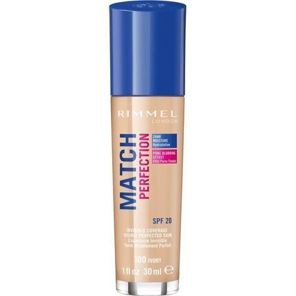 Jumestuskreem Rimmel London Macth & Perfection 30 ml, Nr.100 Ivory цена и информация | Jumestuskreemid, puudrid | kaup24.ee