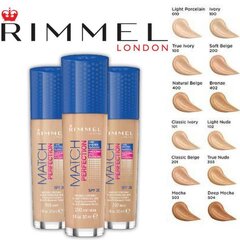 Тональное средство Rimmel London Match Perfection SPF20 30 мл, 201 Classic Beige цена и информация | Пудры, базы под макияж | kaup24.ee