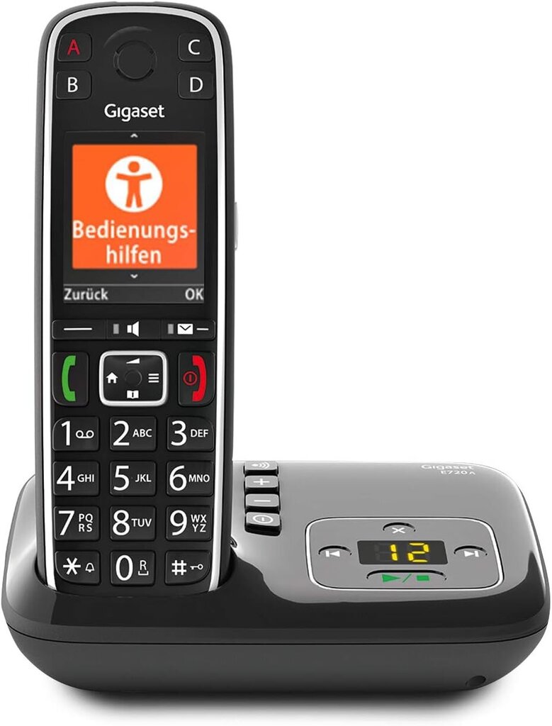 Gigaset E720A - juhtmeta Premium vanemtelefon, must ja kast 100 DECT tugijaam teie enda sidesüsteemi jaoks koos Gigaset Hades'iga - alus toetab 6 kapuutsi, must hind ja info | Lauatelefonid | kaup24.ee