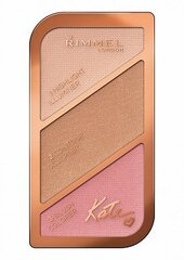 Näo kontuurimispalett Rimmel Kate 11 g, 001 Golden Sand цена и информация | Пудры, базы под макияж | kaup24.ee