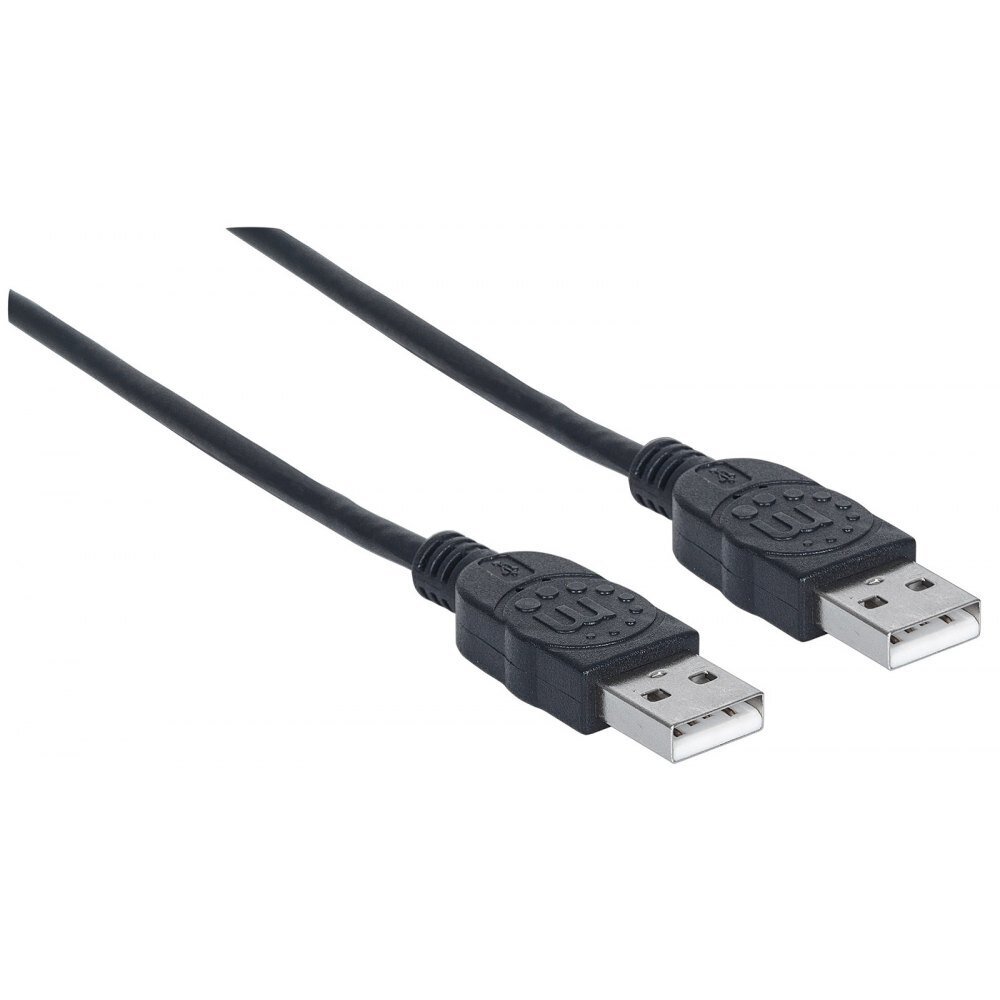 Manhattan USB 2.0 AM-AM 50cm must, varjestatud hind ja info | USB jagajad, adapterid | kaup24.ee