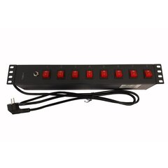 PDU Techly 19" 1,5U 8x UNEL pistikupesad taga, 8x lülitid ees цена и информация | Блоки питания (PSU) | kaup24.ee