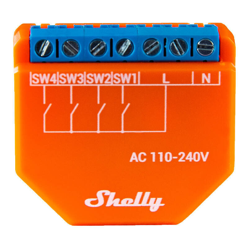 Wi-Fi kontroller PLUS I4, 4 sisendit Shelly hind ja info | Valvesüsteemid, kontrollerid | kaup24.ee