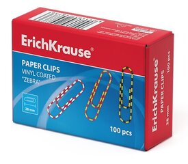 Klambrid ZEBRA, ErichKrause, pikkus 28 mm, 100 tk цена и информация | Канцелярские товары | kaup24.ee