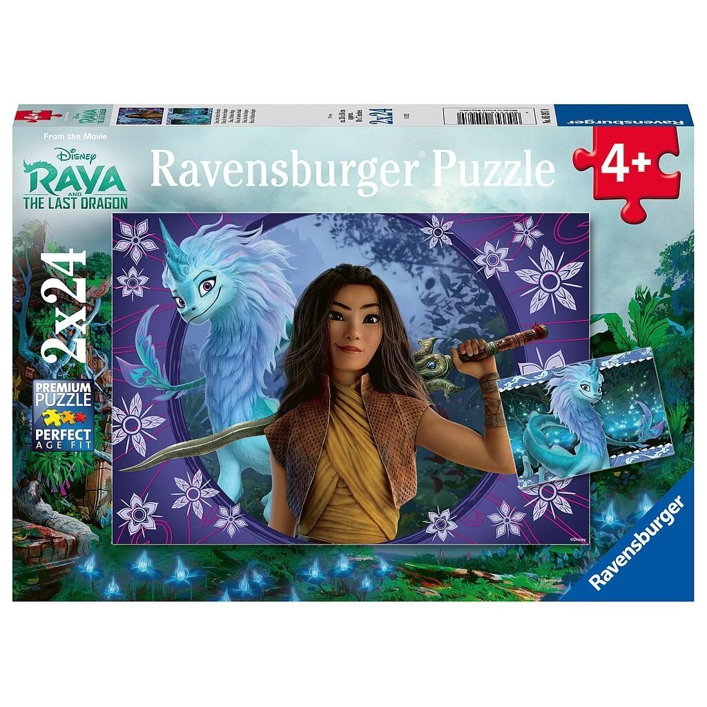 Ravensburger pusle 2x24 Raya ja viimane draakon hind ja info | Pusled | kaup24.ee