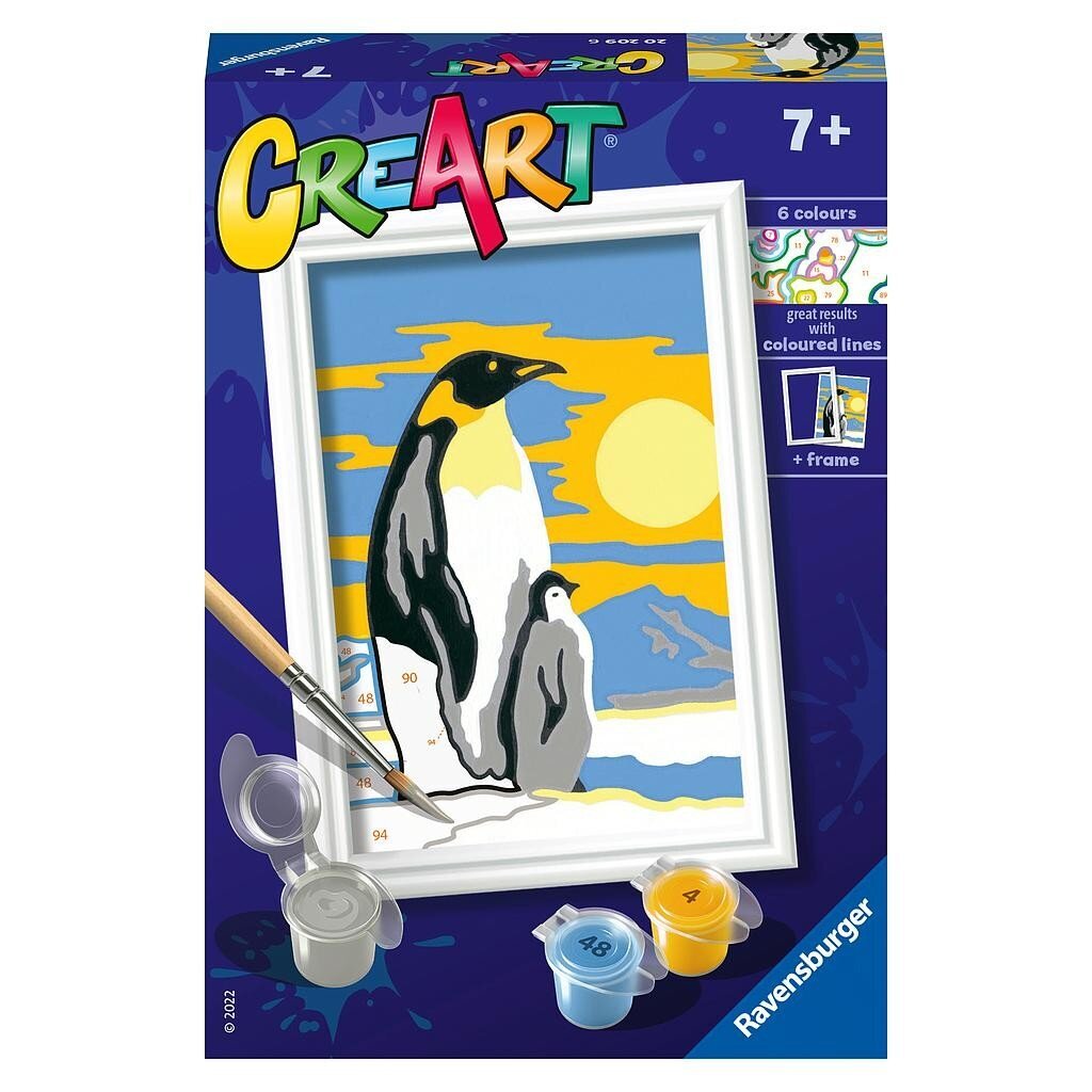 Ravensburger maalimine numbrite järgi Pingviini pere цена и информация | Maalid numbri järgi | kaup24.ee