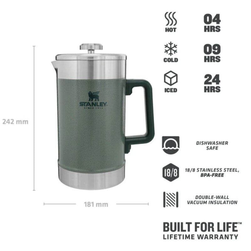 Kohvitermos The Stay-Hot French Press 1,4L roheline hind ja info | Termosed, termostassid | kaup24.ee