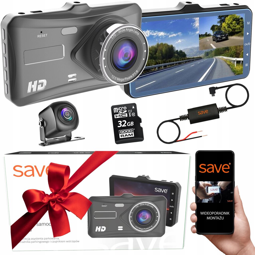 Save S-905 videoregistraator, 32 GB SD-kaart hind ja info | Pardakaamerad ja videosalvestid | kaup24.ee