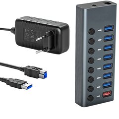Reagle USB 3.1 PRO aktiivne 8-portiline USB-A adapter 36W hind ja info | USB jagajad, adapterid | kaup24.ee