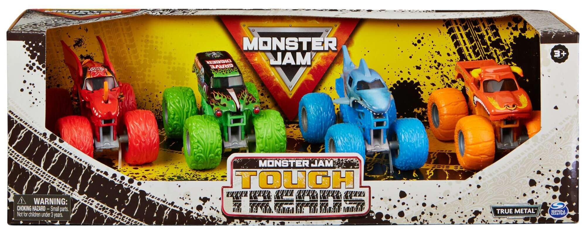 Komplekt veoauto 4 Monster Jam Tough Treads цена и информация | Poiste mänguasjad | kaup24.ee