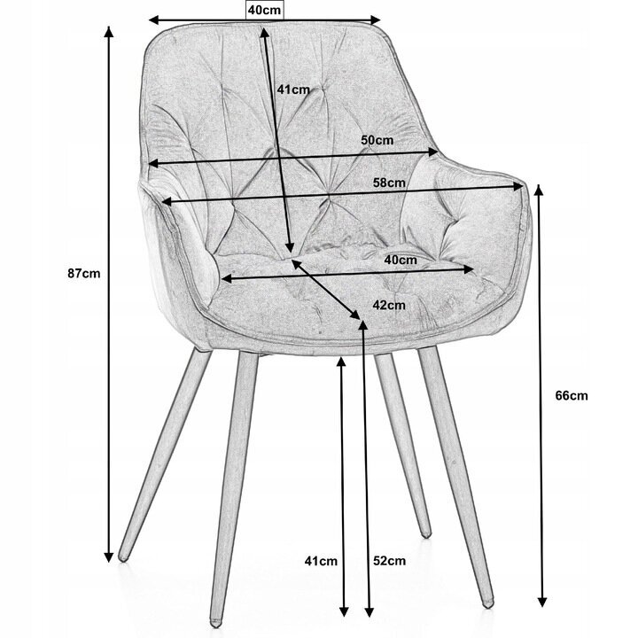 Tool New Home 58 x 61 x 87 cm, must hind ja info | Söögitoolid, baaritoolid | kaup24.ee