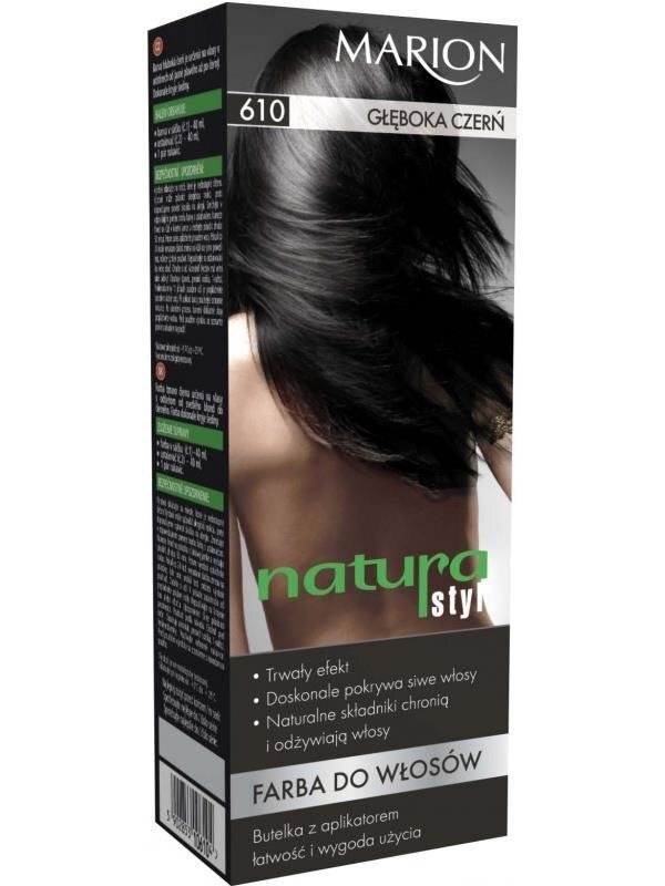 Juuksevärv Marion Natura Styl 80 ml, 610 Deep Black цена и информация | Juuksevärvid | kaup24.ee