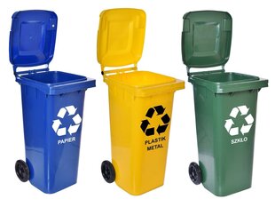 Набор контейнеров для мусора 120 л 3 шт цена и информация | Мусорные баки | kaup24.ee
