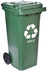 Контейнер для мусора 120 л зеленый цена и информация | Мусорные баки | kaup24.ee