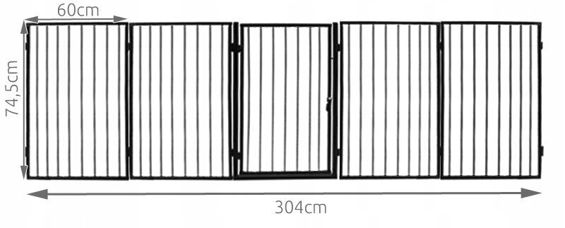 Kaitsevärav, 304 x 74,5 cm, must hind ja info | Laste ohutustarvikud | kaup24.ee