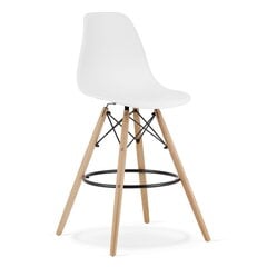 Барные стулья, белые / натуральные ножки x 4 цена и информация | Стулья для кухни и столовой | kaup24.ee