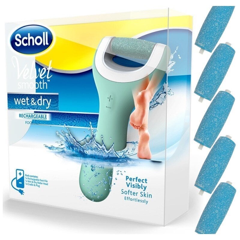 Jalahoolduse komplekt Scholl Velvet Smooth Wet&Dry hind ja info | Maniküüri, pediküüri tarvikud | kaup24.ee