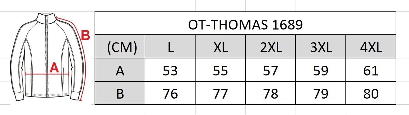 Meeste džemper tõmblukuga Ot-thomas 1689, hall hind ja info | Meeste kampsunid | kaup24.ee