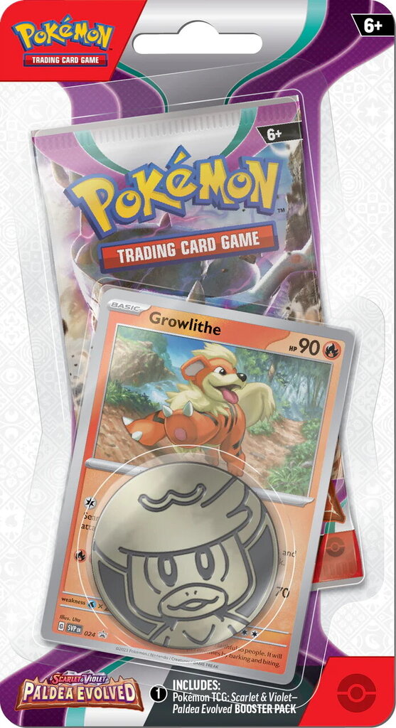 Kaardimäng Pokemon Scarlet & Violet Paldea Evolved Checklane Blister - Growlithe hind ja info | Lauamängud ja mõistatused | kaup24.ee