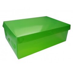 Коробка для обуви с крышкой 18 x 28 x 10 см зеленая цена и информация | Ящики для вещей | kaup24.ee