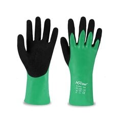 Прочные рабочие перчатки с нитриловым покрытием NBR, размер M. цена и информация | Рабочие перчатки | kaup24.ee