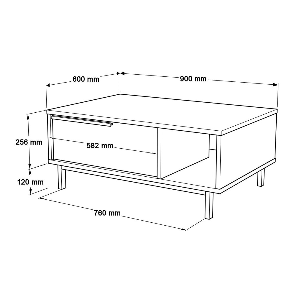 Kohvilaud, Asir, 90x37,6x60 cm, helepruun hind ja info | Diivanilauad | kaup24.ee