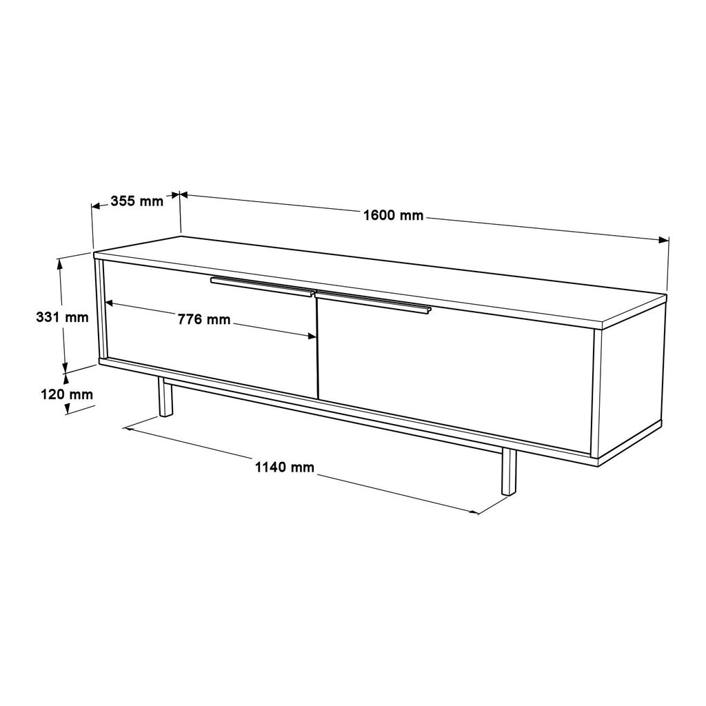 TV alus, Asir, 160x45,1x35,5 cm, valge hind ja info | TV alused | kaup24.ee