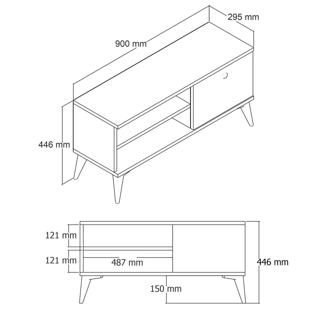 TV alus, Asir, 90x44,6x29,5 cm, valge hind ja info | TV alused | kaup24.ee