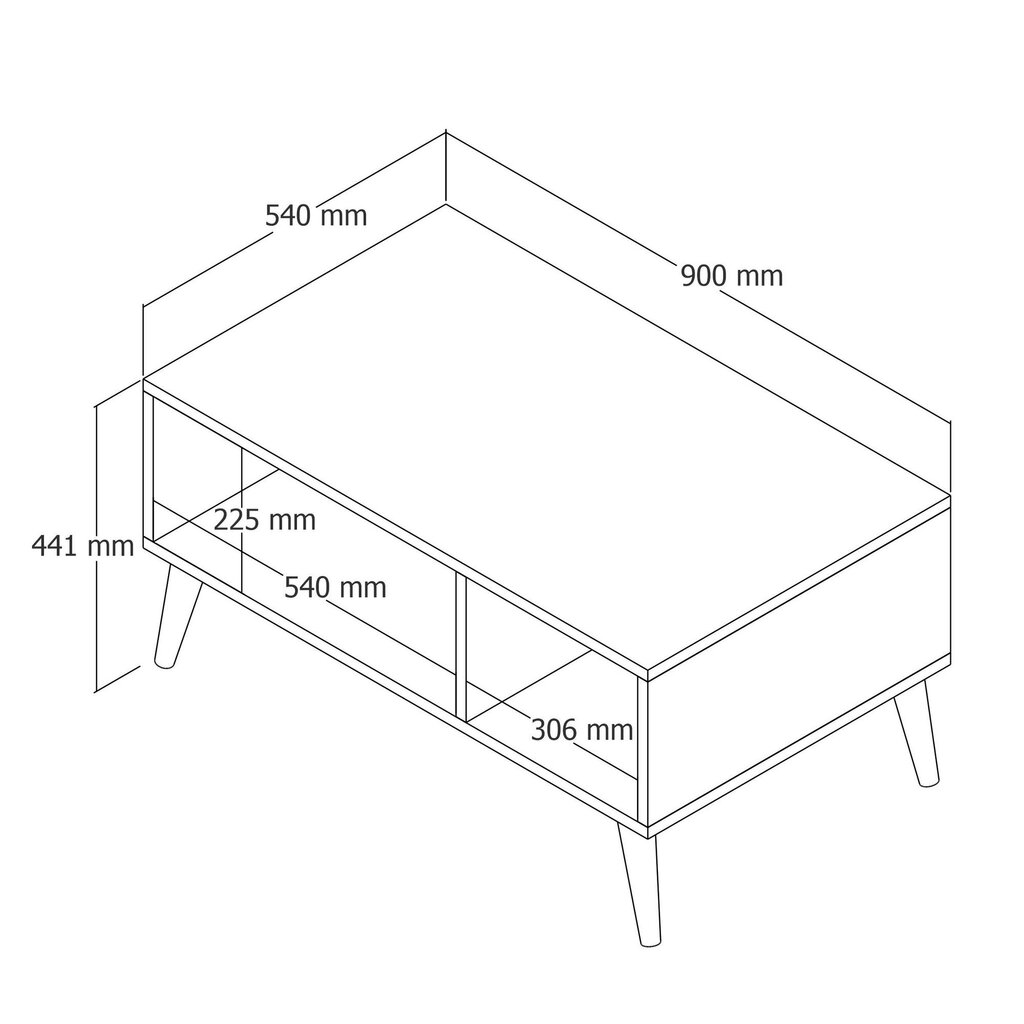 Kohvilaud, Asir, 90x54x41,6 cm, pruun hind ja info | Diivanilauad | kaup24.ee