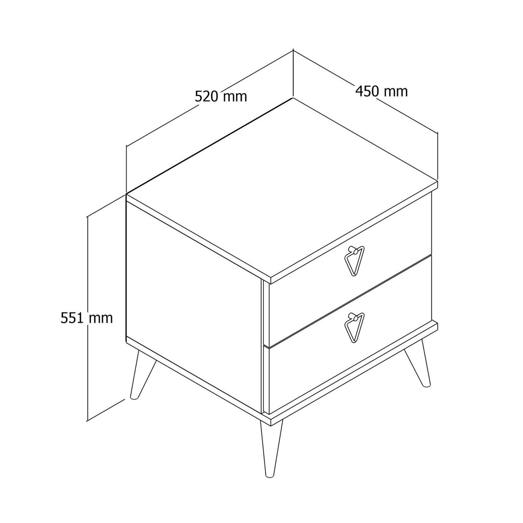 Öökapp, Asir, 52x55,1x45 cm, beež/tume pruun hind ja info | Öökapid | kaup24.ee