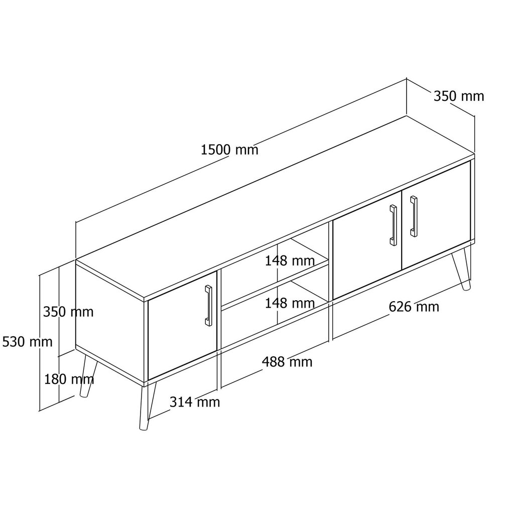 TV alus, Asir, 150x52x34 cm, tume pruun цена и информация | TV alused | kaup24.ee