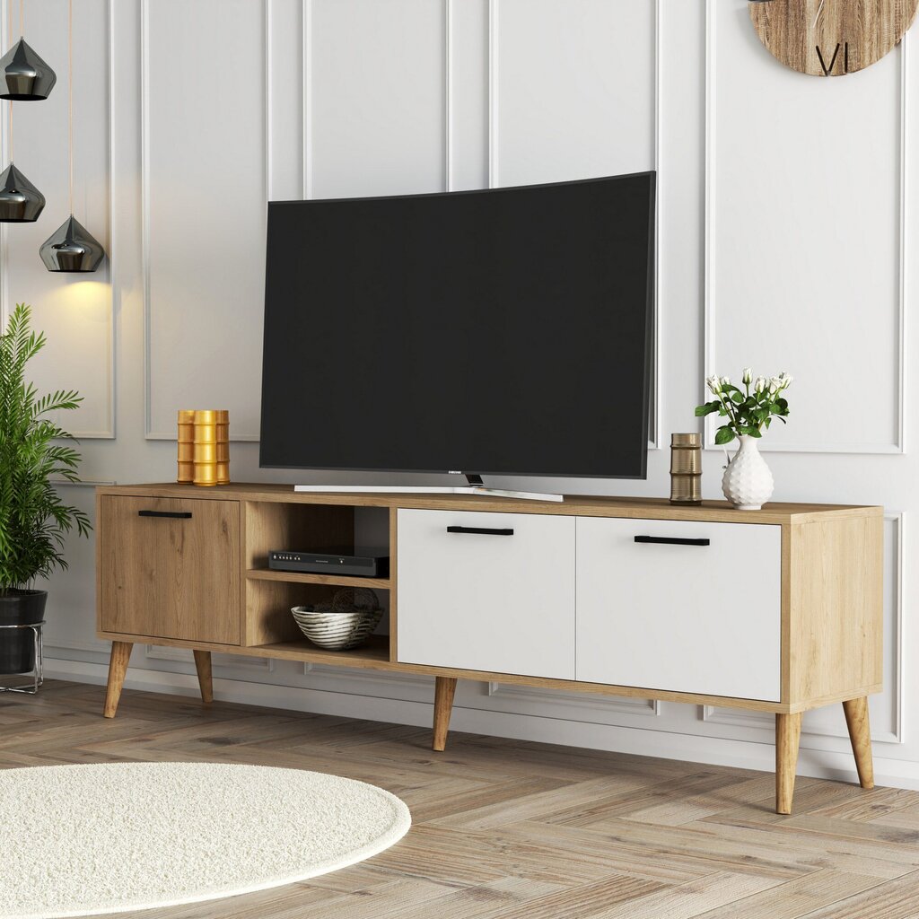 TV alus, Asir, 180x53x35cm, pruun/valge hind ja info | TV alused | kaup24.ee
