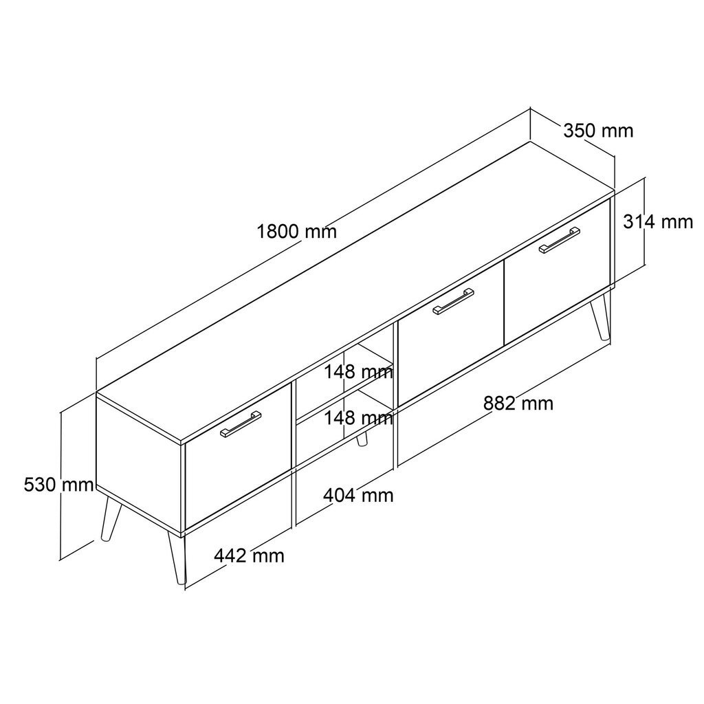 TV alus, Asir, 180x53x35cm, helepruun цена и информация | TV alused | kaup24.ee