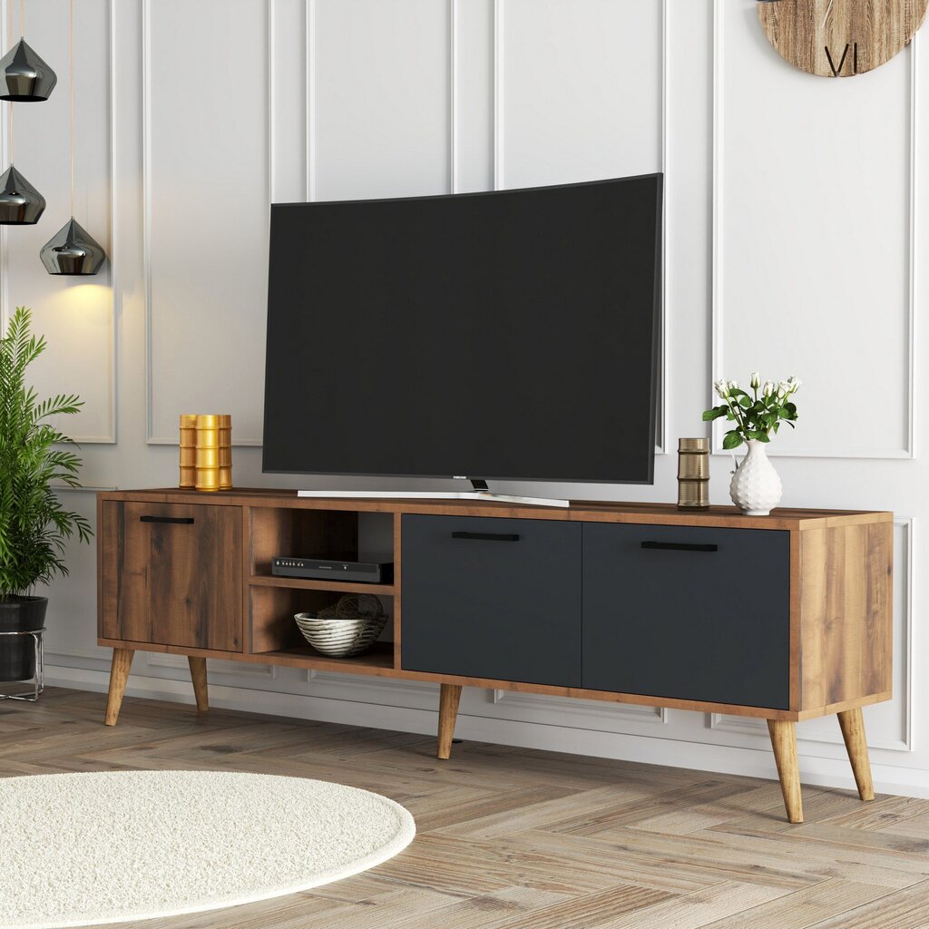 TV alus, Asir, 180x53x35cm, pruun/hall hind ja info | TV alused | kaup24.ee